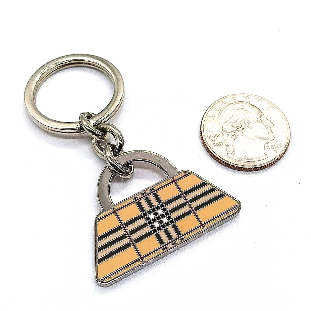 Vintage BURBERRY Nova Check Mini Purse Keychain Fob Purse Charm - Picture 3 of 4